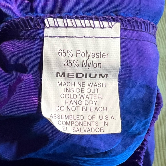 Surf Style Shorts Iridescent Purple Nylon Neon Logo 90s Size M NWT - Picture 8 of 12